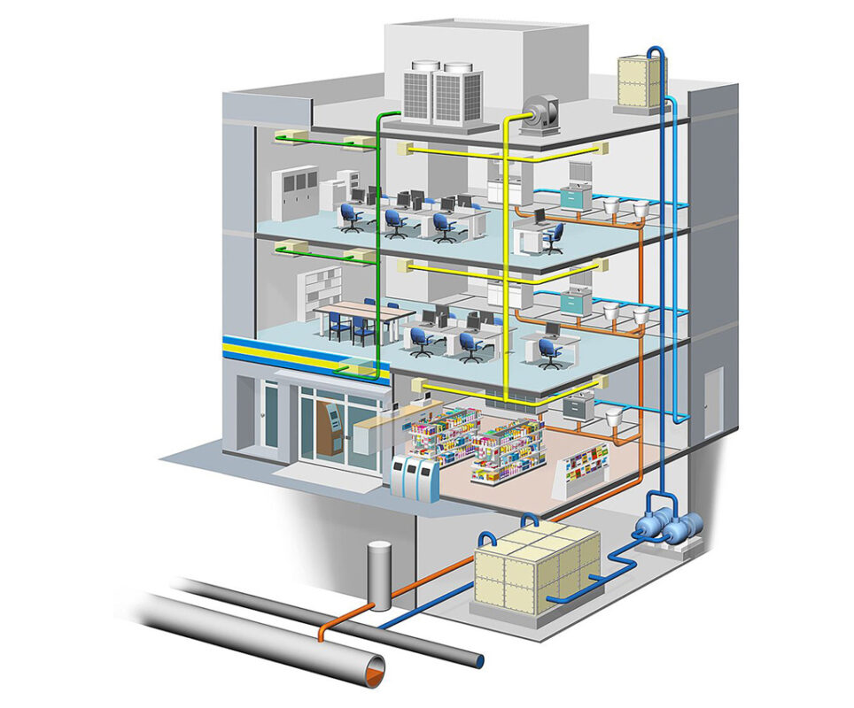 Tư vấn thiết kế thi công cơ điện 11 Bản vẽ thông gió, điều hòa tòa văn phòng