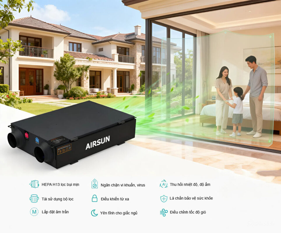 Bảo vệ sức khỏe bằng cách lọc bụi mịn và diệt virus, vi khuẩn