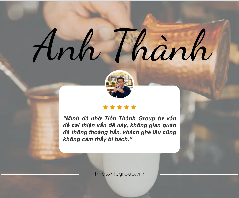 Anh Thành chia sẻ cảm nhận khi lắp đặt máy cấp khí tươi quán cafe