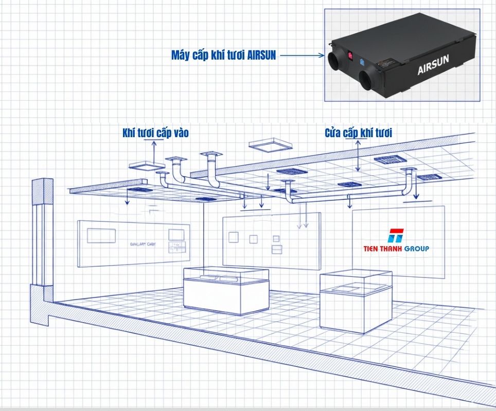 Nguyên lý hoạt động của máy cấp khí tươi Airsun 