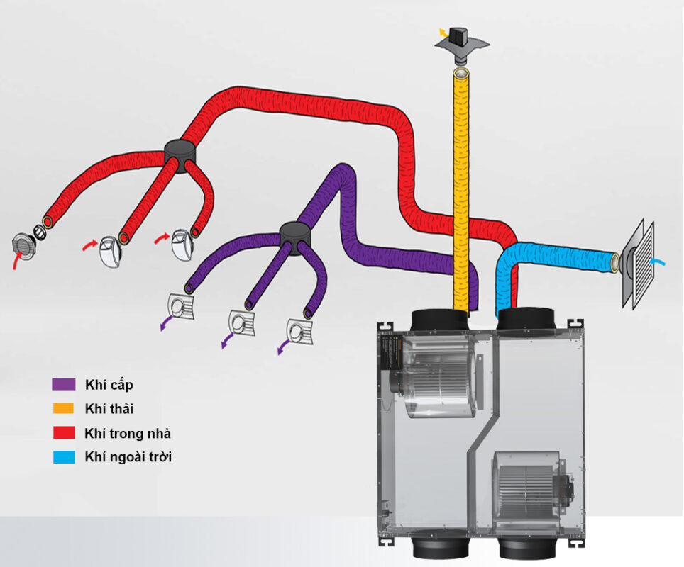 Cách máy cấp khí tươi thu hồi năng lượng hoạt động