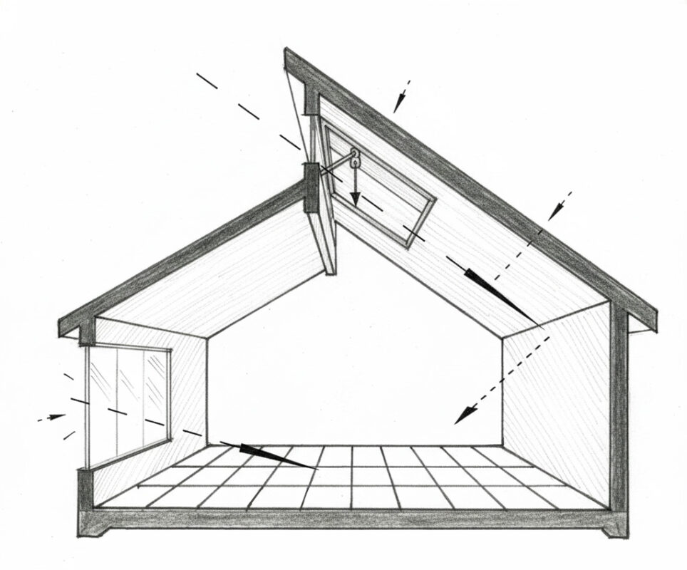 Thông gió là gì? Các hệ thống thông gió phổ biến 2 thông gió tự nhiên trong công trình bằng cửa