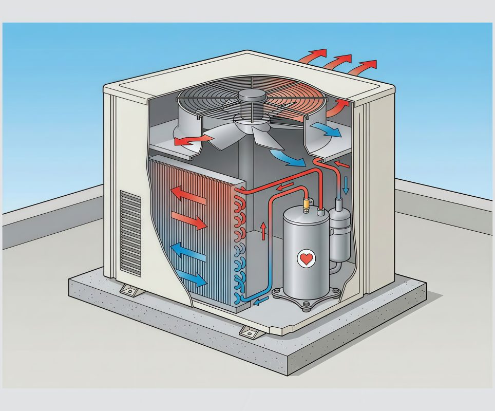 Cấu tạo điều hòa âm trần và nguyên lý hoạt động 3 Dàn nóng xả nhiệt ra môi trường, đảm bảo chu trình làm lạnh ổn định.