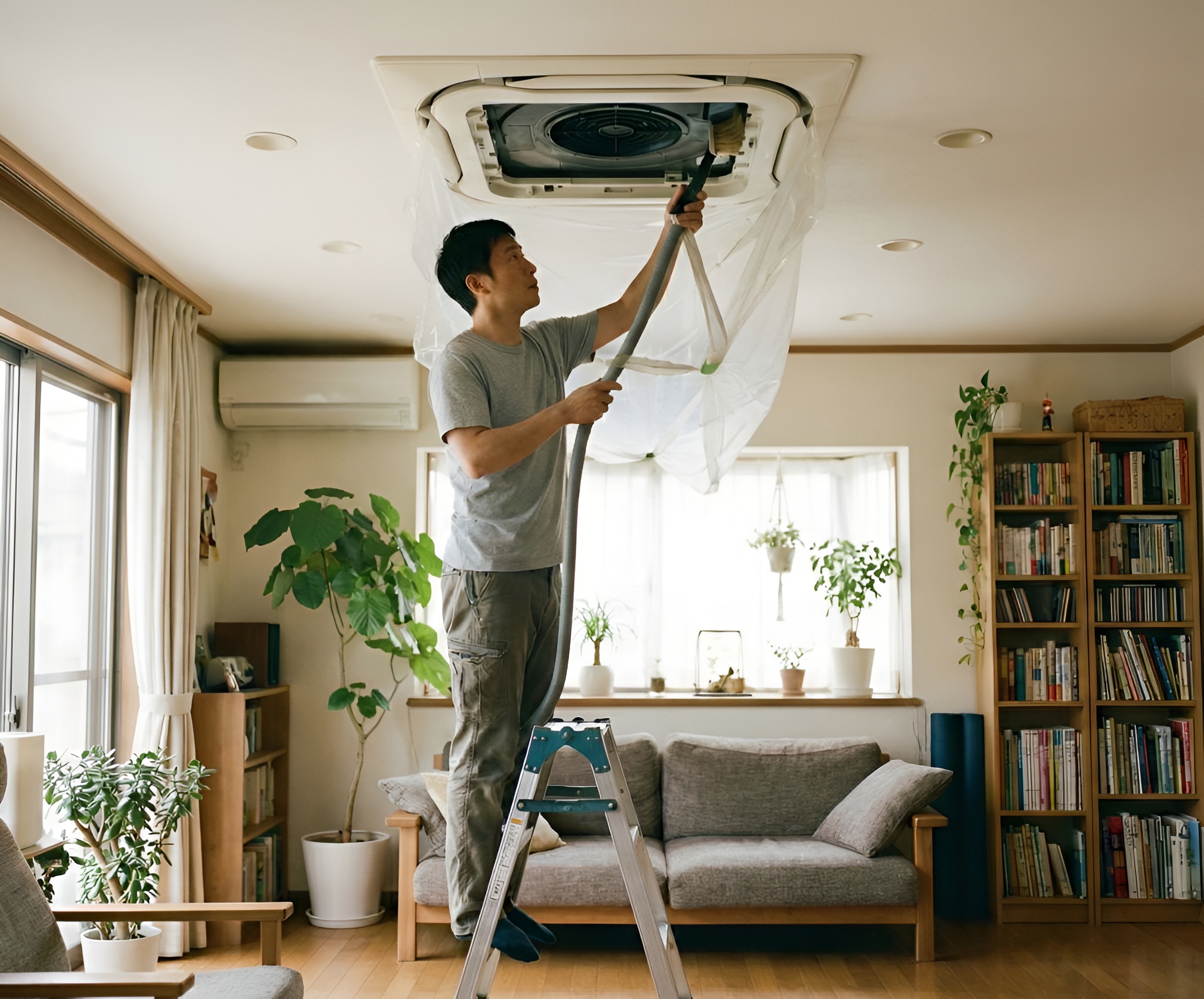 Huong dan ve sinh dieu hoa am tran chi tiet de dang