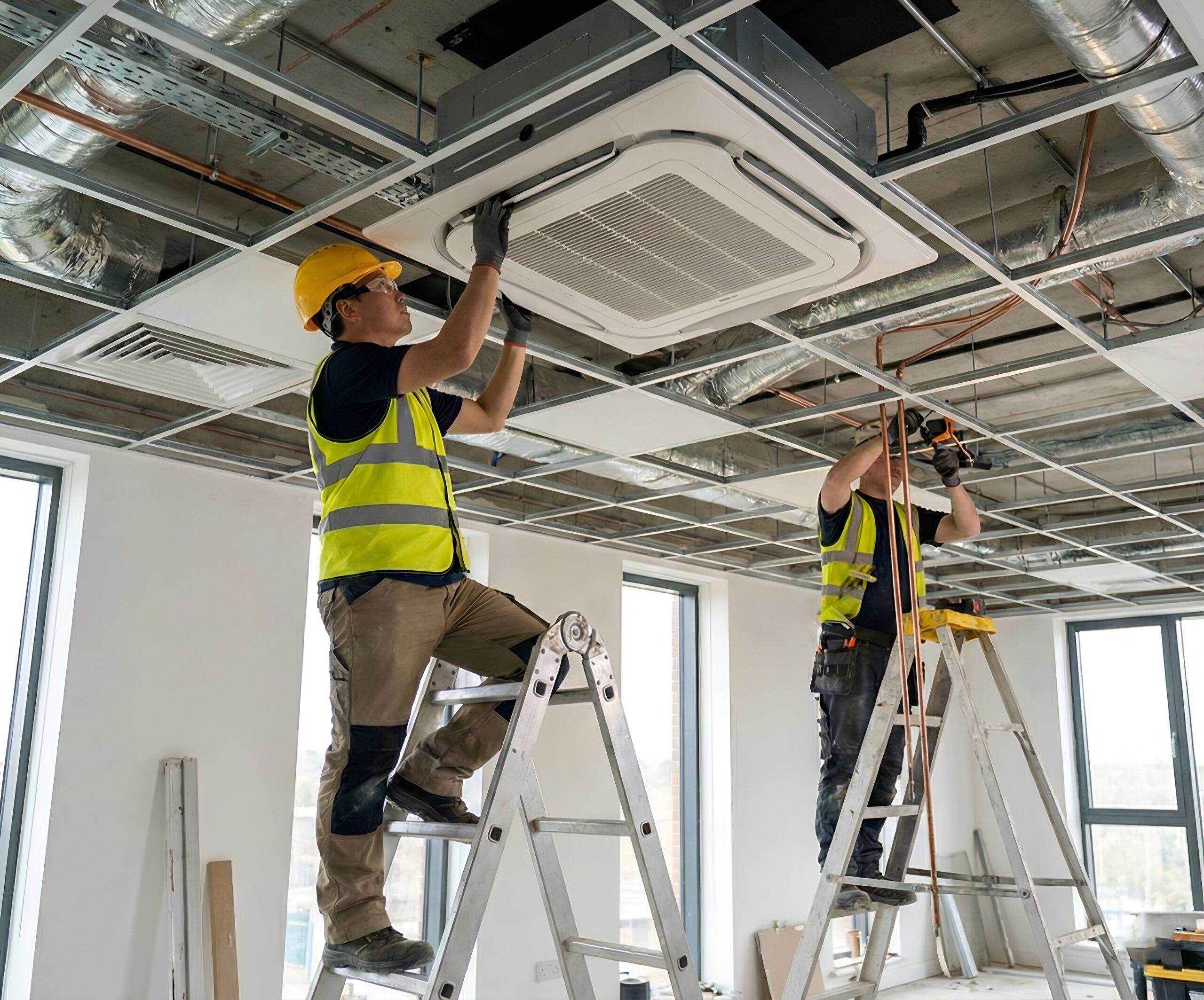 Bố trí cửa thăm trần và không gian kỹ thuật ngay từ khâu thiết kế giúp việc bảo trì, vệ sinh điều hòa âm trần thuận tiện và an toàn hơn