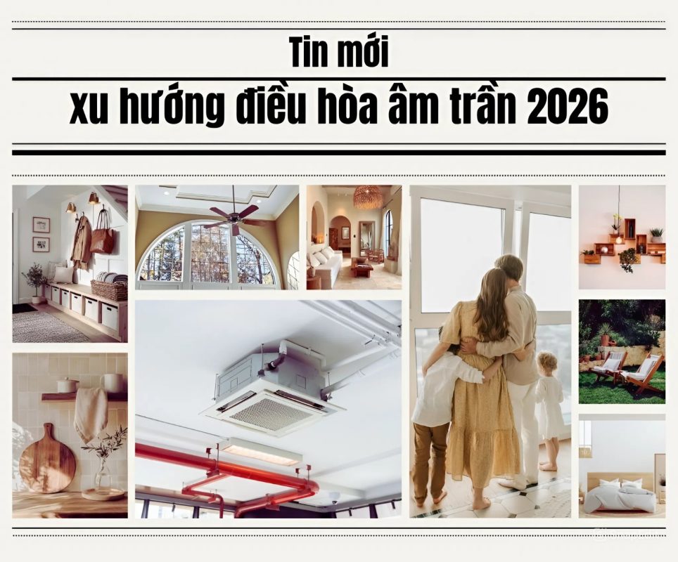 Hệ thống điều hòa âm trần nối ống gió giấu trần mang lại không gian gọn gàng và sang trọng