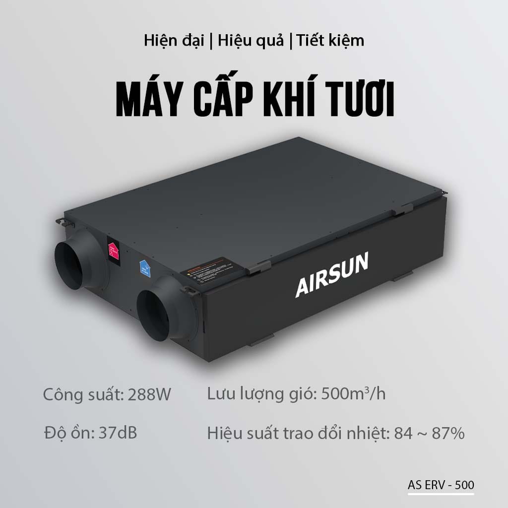 Máy cấp khí tươi AIRSUN AS ERV 500 7 Máy cấp khí tươi AIRSUN AS ERV 500