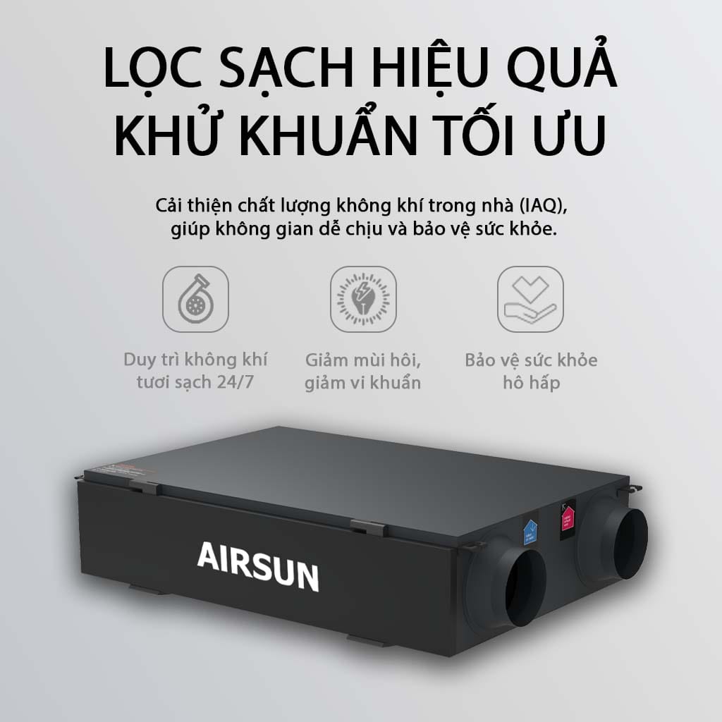 Máy cấp khí tươi AIRSUN AS ERV 500 6 Máy cấp khí tươi AIRSUN AS ERV 500