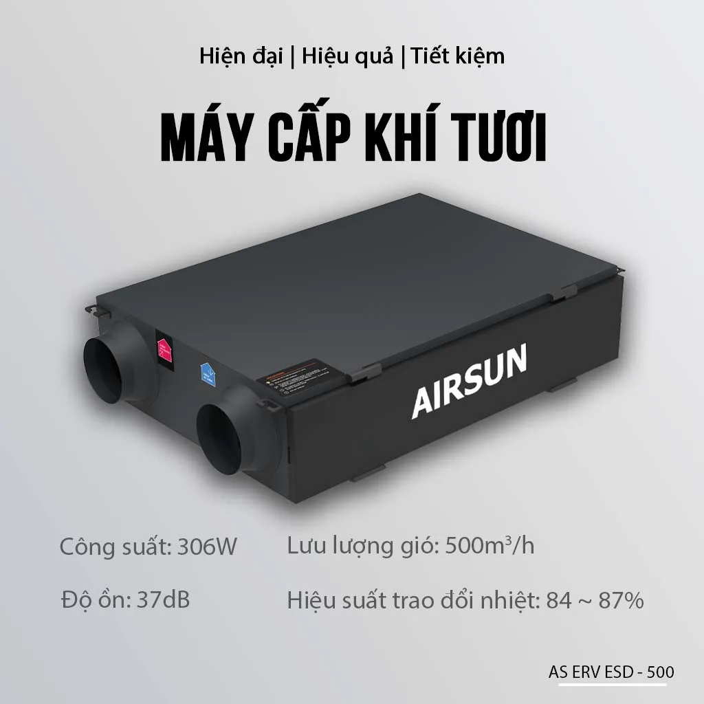 Máy cấp khí tươi AIRSUN AS ERV ESD 500