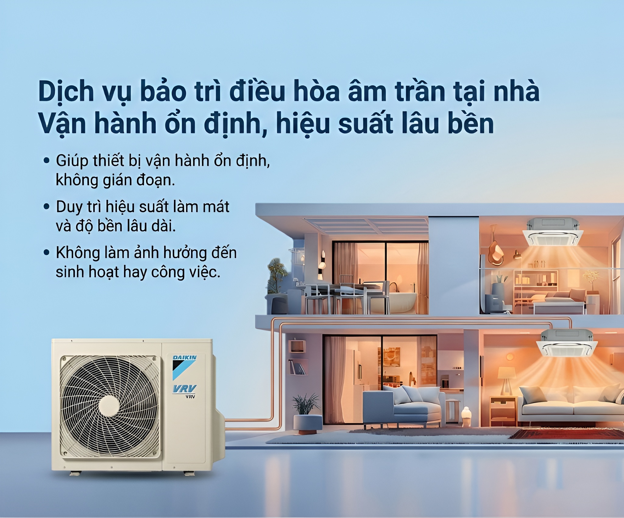 Dịch vụ bảo trì tại nhà giúp tiết kiệm thời gian, hạn chế ảnh hưởng đến sinh hoạt và hoạt động kinh doanh