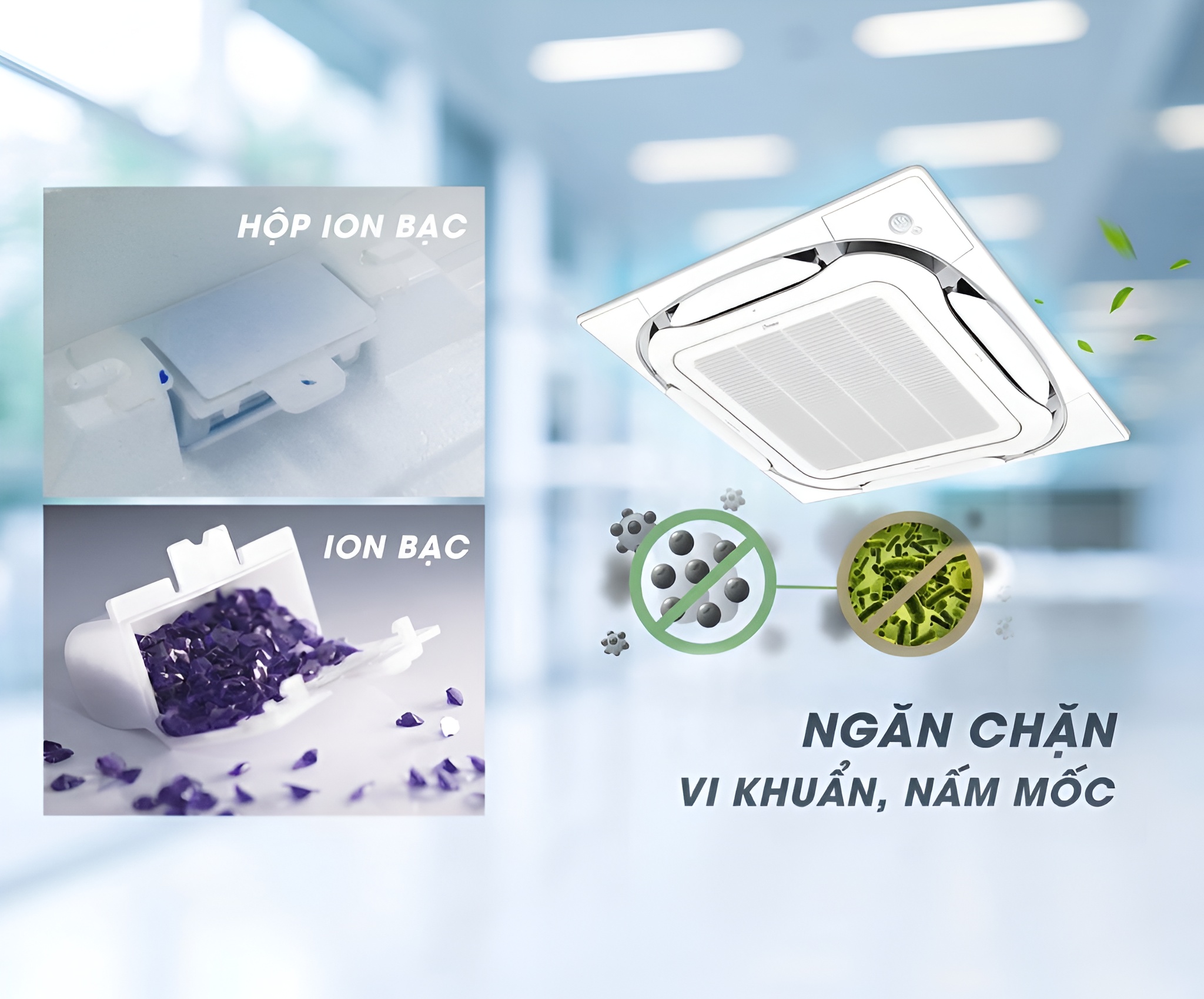 Bảng Giá Điều Hòa Âm Trần Cassette 3 Công nghệ tiên tiến giúp bảo vệ sức khỏe và giữ không khí luôn trong lành