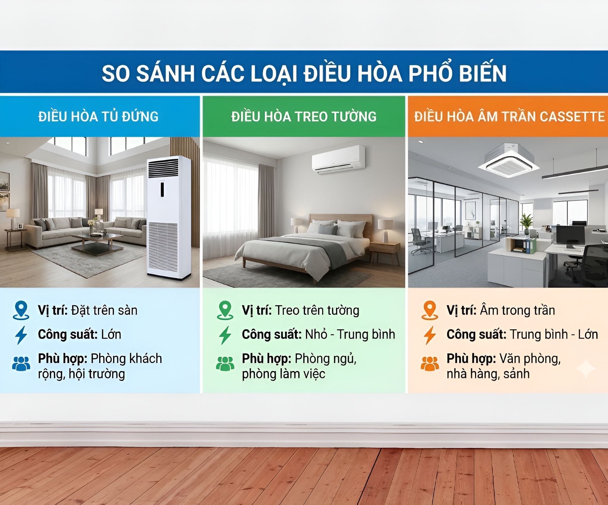 So với c&aacute;c d&ograve;ng m&aacute;y treo tường hay &acirc;m trần, điều h&ograve;a c&acirc;y chiếm ưu thế tuyệt đối về sức mạnh thổi gi&oacute; v&agrave; tốc độ l&agrave;m lạnh cho kh&ocirc;ng gian lớn